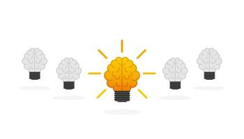 Flat idea for concept design. Lightbulb icon. Idea, solution, business, strategy concept. Vector stock illustration.