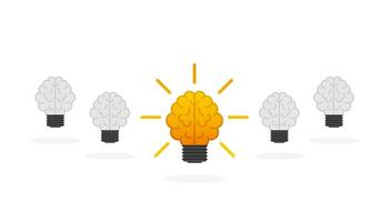 Flat idea for concept design. Lightbulb icon. Idea, solution, business, strategy concept. Vector stock illustration.