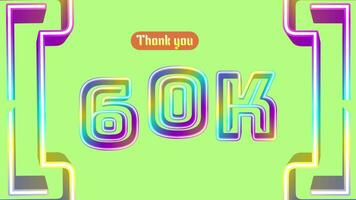 Thank you with neon light numbers video