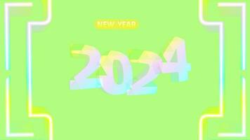 Colorful text animation of new year 2024 video