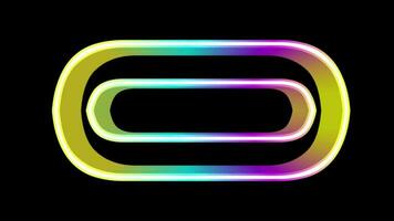 Rainbow 3d lines on black background video