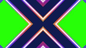 Abstract animating with colorful lines and green background video