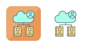 icono de vector de biblioteca de nube