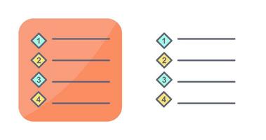 Unique Numbered list Vector Icon