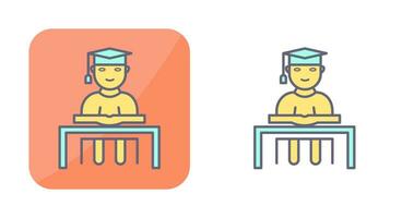 Unique Studying on Desk Vector Icon