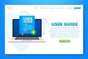 Concept User guide book for web page, banner, social media. Vector illustration.