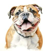 Abstract Dog Puppy Watercolor Art Portrait Colorful White Background AI Generative photo