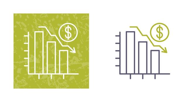 gráfico abajo vector icono