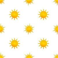 Realistic sun pattern for weather design on white background. Vector illustration