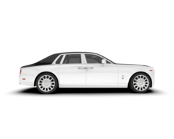 White luxury car isolated on transparent background. 3d rendering - illustration png