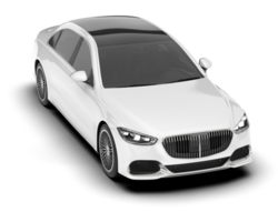 White luxury car isolated on transparent background. 3d rendering - illustration png