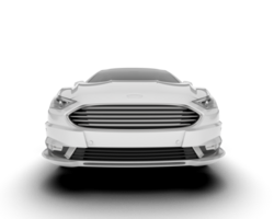 White modern car isolated on transparent background. 3d rendering - illustration png