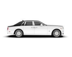 White luxury car isolated on transparent background. 3d rendering - illustration png