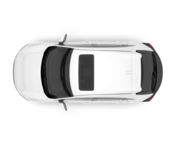 White modern car isolated on transparent background. 3d rendering - illustration png