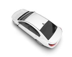 White modern car isolated on transparent background. 3d rendering - illustration png