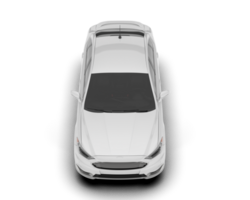 White modern car isolated on transparent background. 3d rendering - illustration png