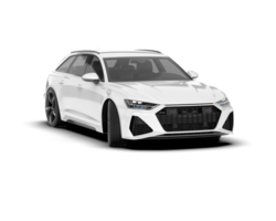 White modern car isolated on transparent background. 3d rendering - illustration png