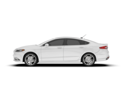 White modern car isolated on transparent background. 3d rendering - illustration png