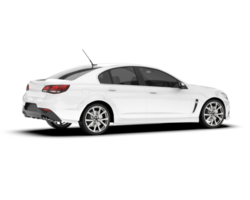 White modern car isolated on transparent background. 3d rendering - illustration png