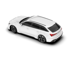 White modern car isolated on transparent background. 3d rendering - illustration png