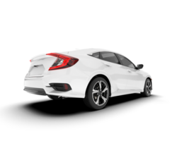 White modern car isolated on transparent background. 3d rendering - illustration png