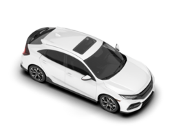 White modern car isolated on transparent background. 3d rendering - illustration png