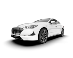 White modern car isolated on transparent background. 3d rendering - illustration png