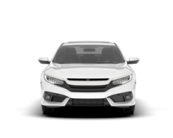 White modern car isolated on transparent background. 3d rendering - illustration png