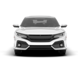 White modern car isolated on transparent background. 3d rendering - illustration png