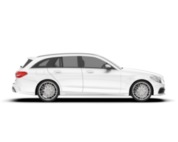 White modern car isolated on transparent background. 3d rendering - illustration png