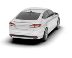 White modern car isolated on transparent background. 3d rendering - illustration png