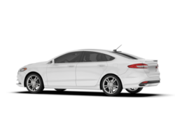 White modern car isolated on transparent background. 3d rendering - illustration png