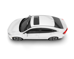 White modern car isolated on transparent background. 3d rendering - illustration png