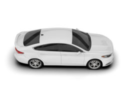 White modern car isolated on transparent background. 3d rendering - illustration png