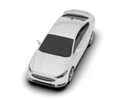 White modern car isolated on transparent background. 3d rendering - illustration png