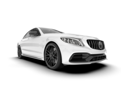 White modern car isolated on transparent background. 3d rendering - illustration png