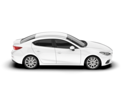 White modern car isolated on transparent background. 3d rendering - illustration png