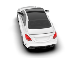 White modern car isolated on transparent background. 3d rendering - illustration png