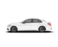 White modern car isolated on transparent background. 3d rendering - illustration png
