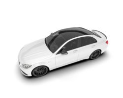 White modern car isolated on transparent background. 3d rendering - illustration png