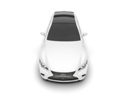 White modern car isolated on transparent background. 3d rendering - illustration png