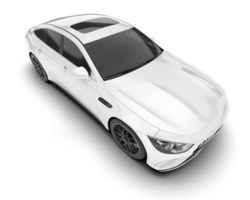 White modern car isolated on transparent background. 3d rendering - illustration png