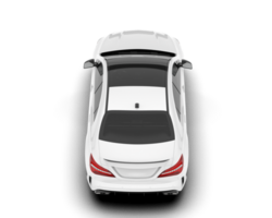 White modern car isolated on transparent background. 3d rendering - illustration png