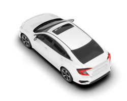 White modern car isolated on transparent background. 3d rendering - illustration png