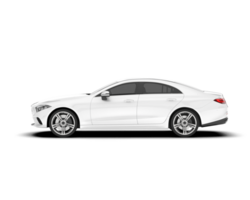 White modern car isolated on transparent background. 3d rendering - illustration png