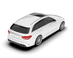 White modern car isolated on transparent background. 3d rendering - illustration png