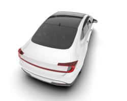 White modern car isolated on transparent background. 3d rendering - illustration png