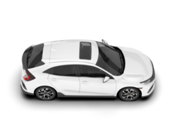 White modern car isolated on transparent background. 3d rendering - illustration png