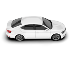 White modern car isolated on transparent background. 3d rendering - illustration png