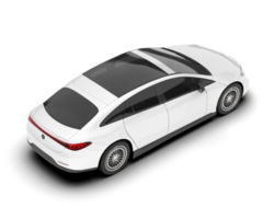 White modern car isolated on transparent background. 3d rendering - illustration png